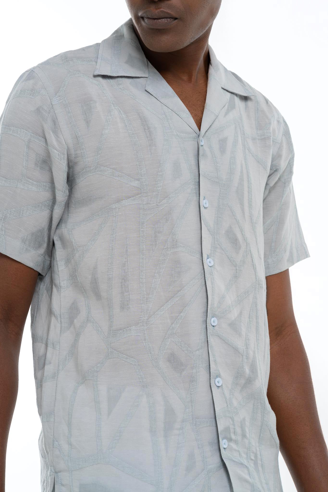 Patterned Cuban Collar Shirt
