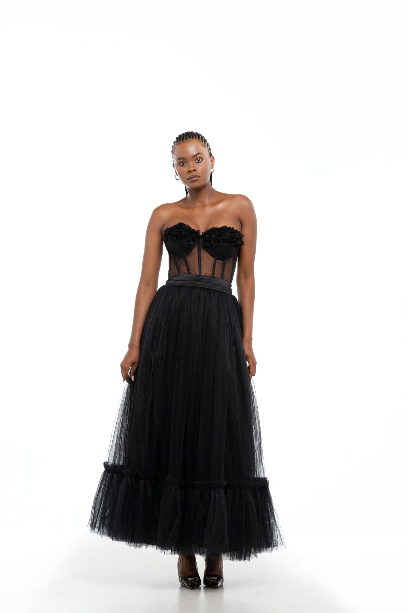 Les Fleurs Corset Dress (Black)