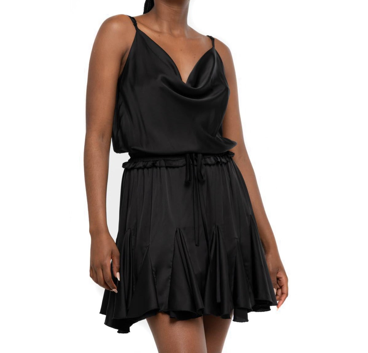 Silky Cowl Neck  Mini Dress/Playsuit