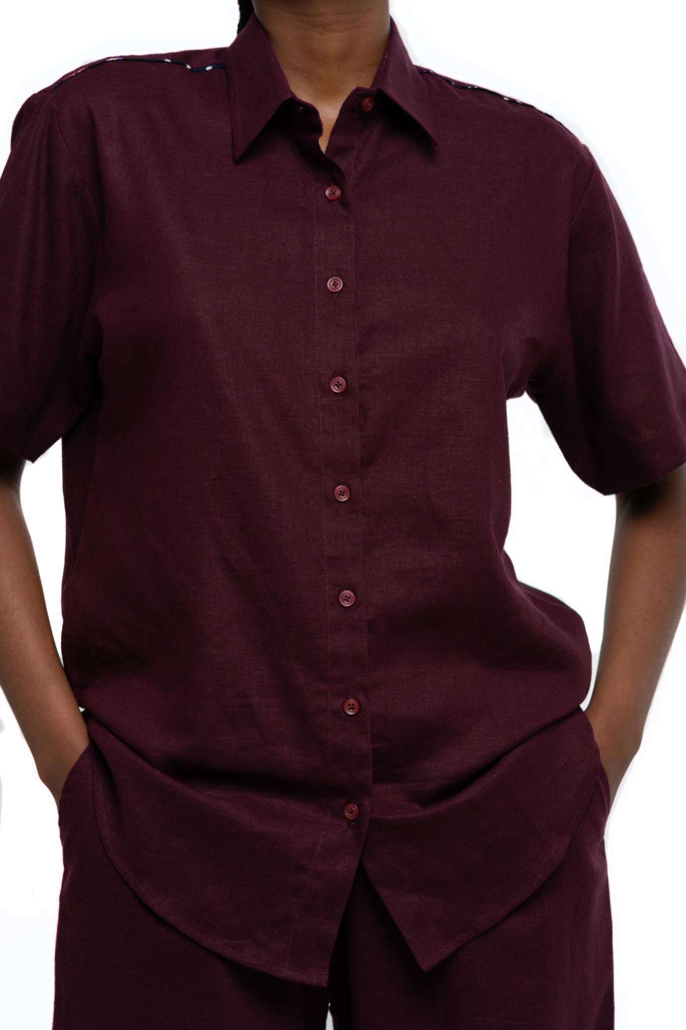Organic Linen Set (Deep Plum)
