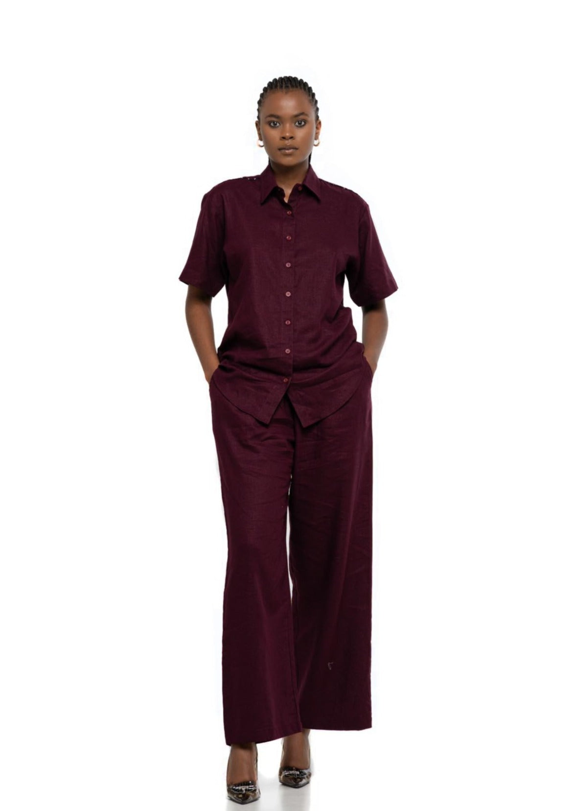 Organic Linen Set (Deep Plum)