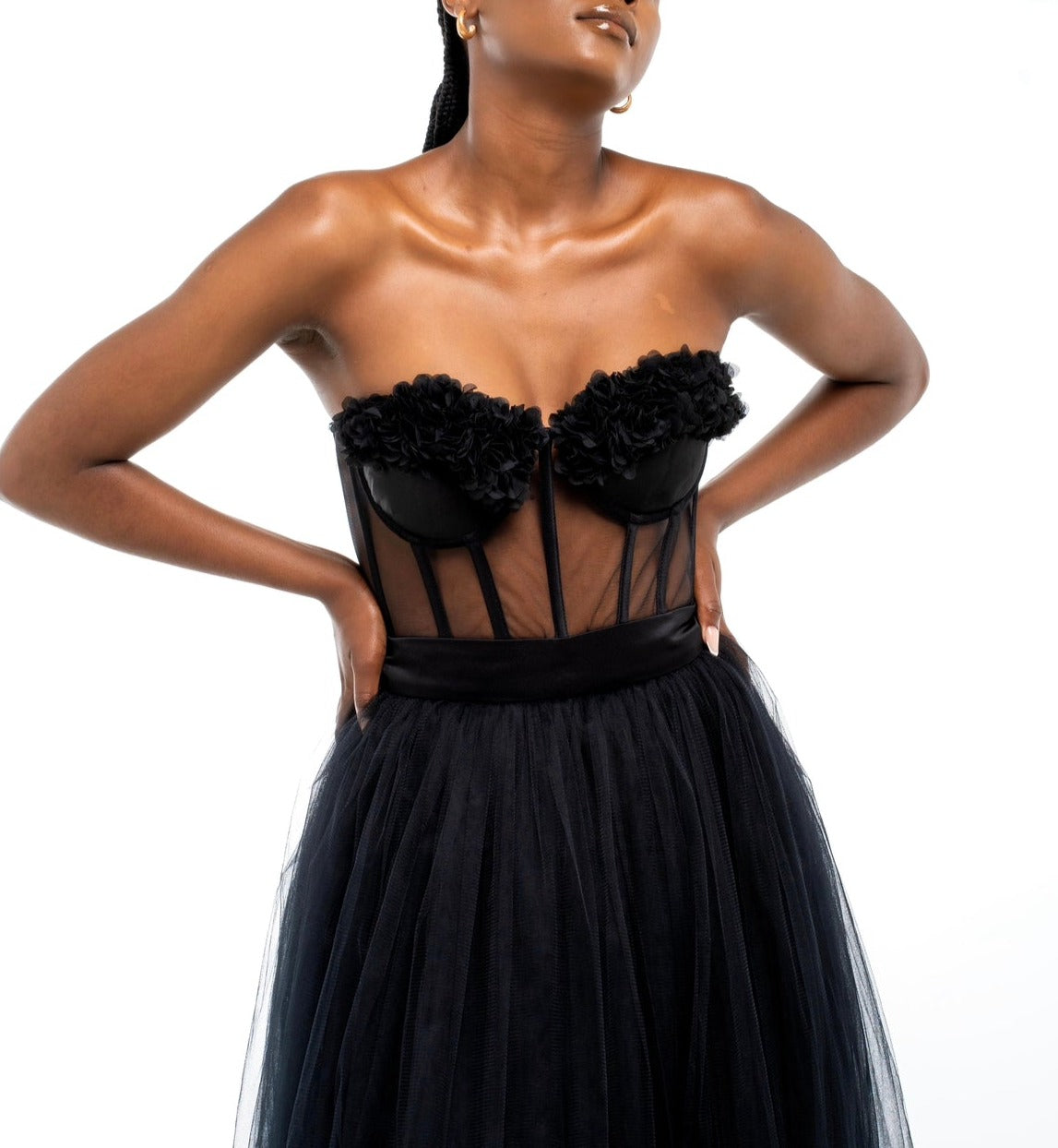 Les Fleurs Corset Dress (Black)